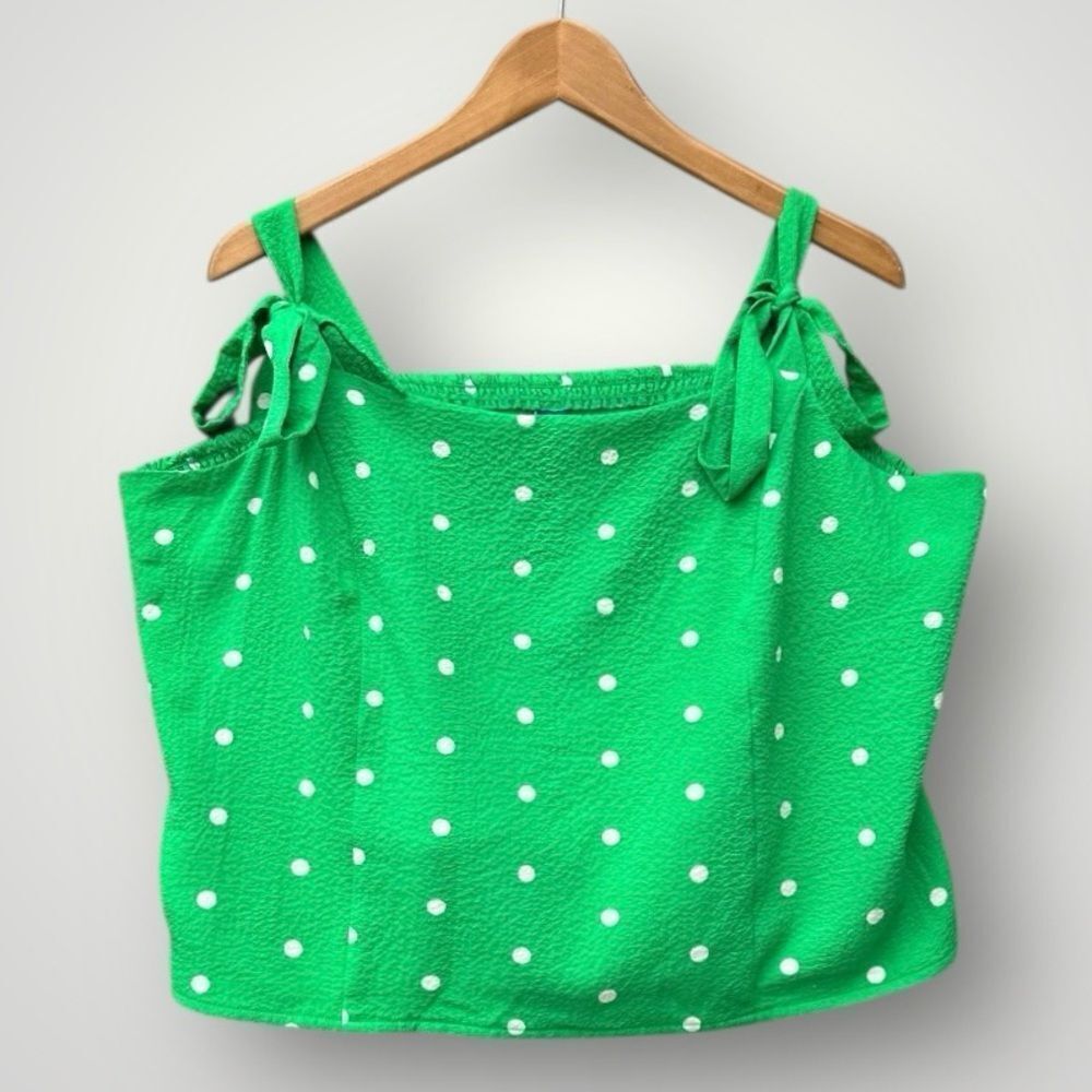 🎉5 for $45 🎉 Old Navy Top Blouse Shirt Size XXL Green Polka Dot